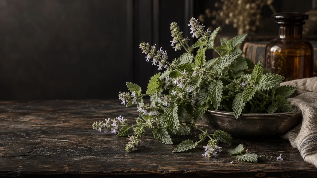Catnip (Nepeta cataria) — photograph of the herb
