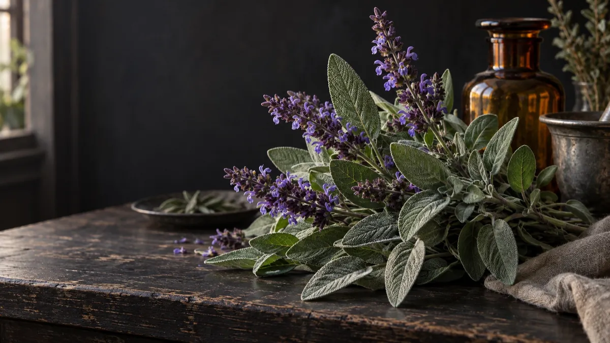 Sage (Garden) (Salvia officinalis) — photograph of the herb