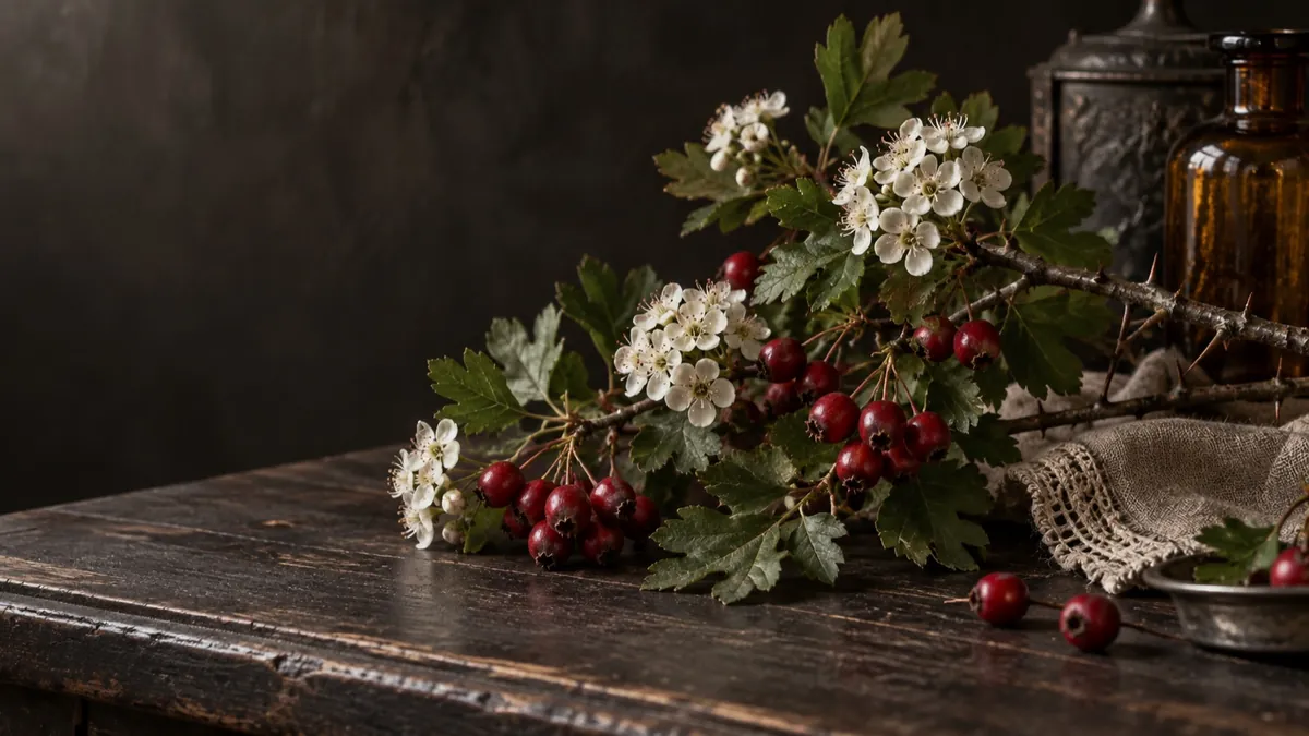 Hawthorn (Crataegus monogyna) — photograph of the herb