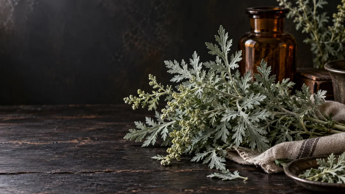 Wormwood (Artemisia absinthium) — photograph of the herb