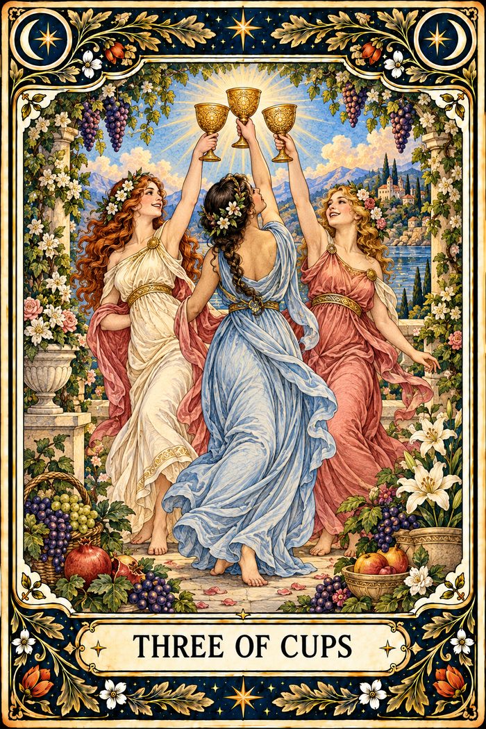 Three of Cups tarot card