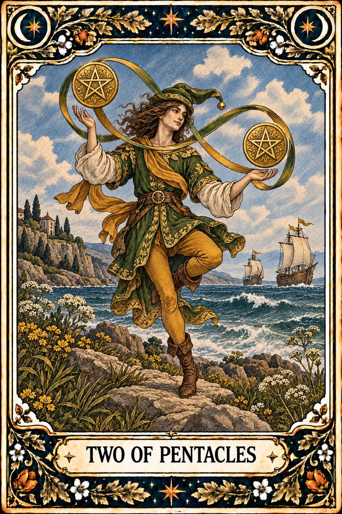 Two of Pentacles tarot card