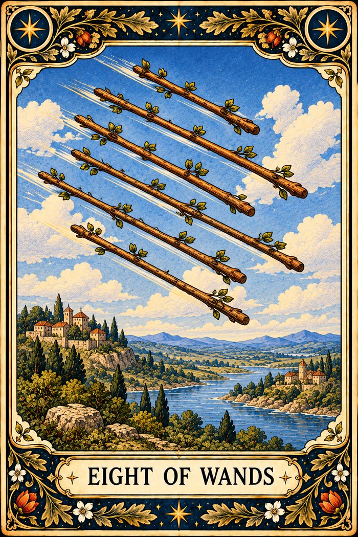 Eight of Wands tarot card